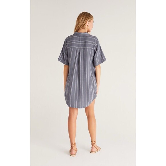 Z Supply Blue Striped Shirt Dress - Picture 4 of 16